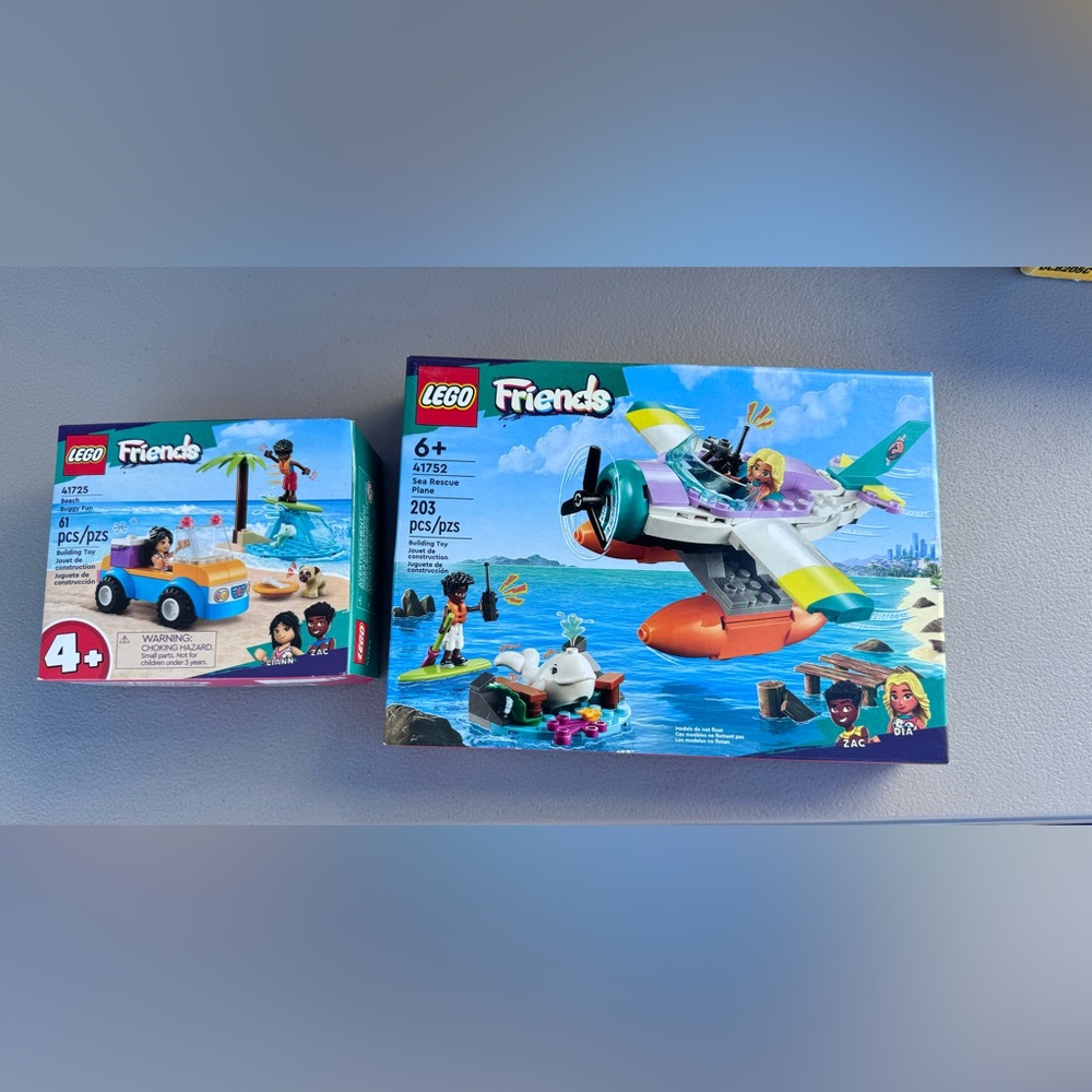 LEGO Friends Sea Rescue Plane 41752/Beach Buggy 41725 Building Toy -Lot of 2 NEW